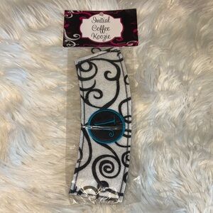 Black and White Swirl Coffee Koozie